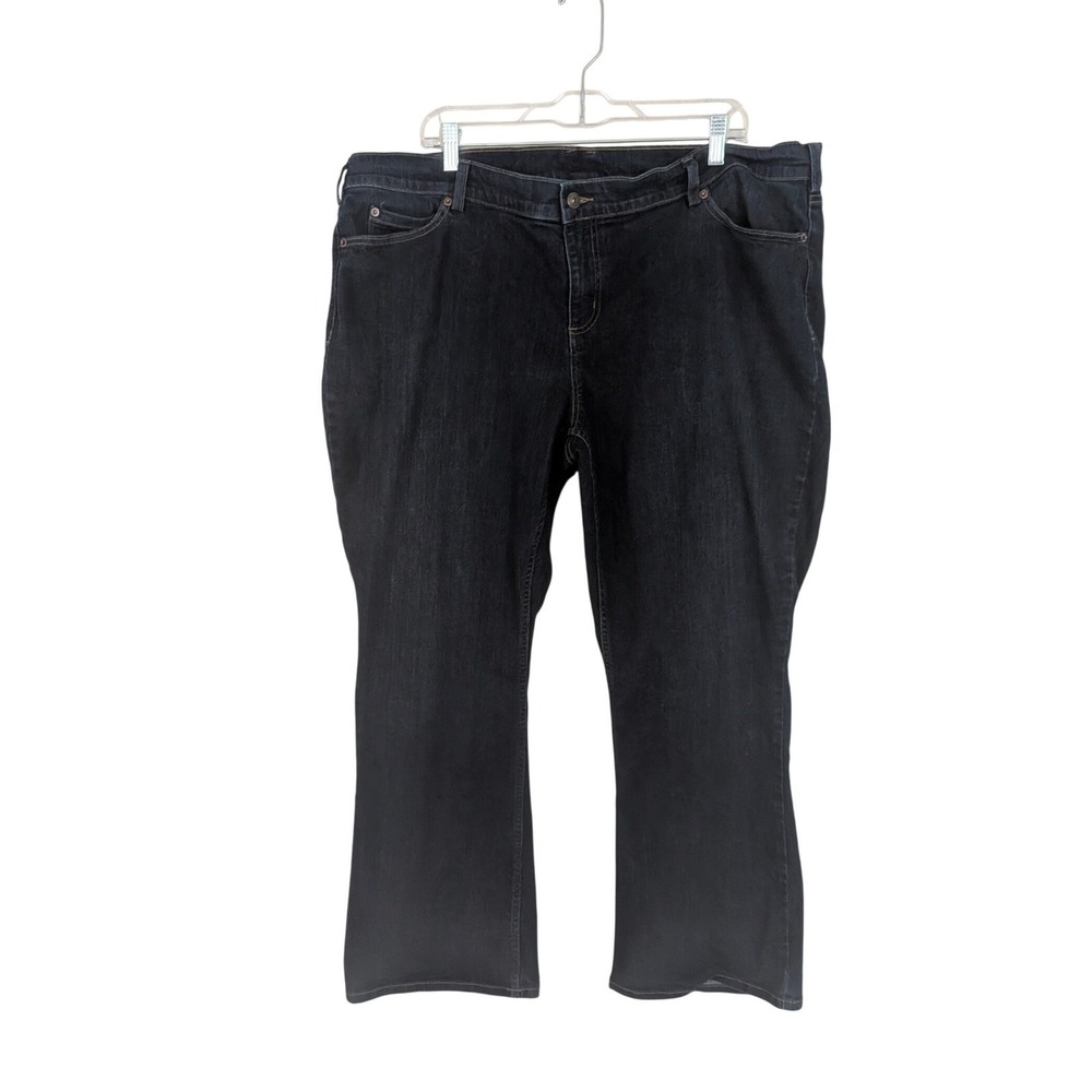 Duluth Trading Co Womens 24W x 31 Dark Wash Bootcut Denim Jeans Indigo